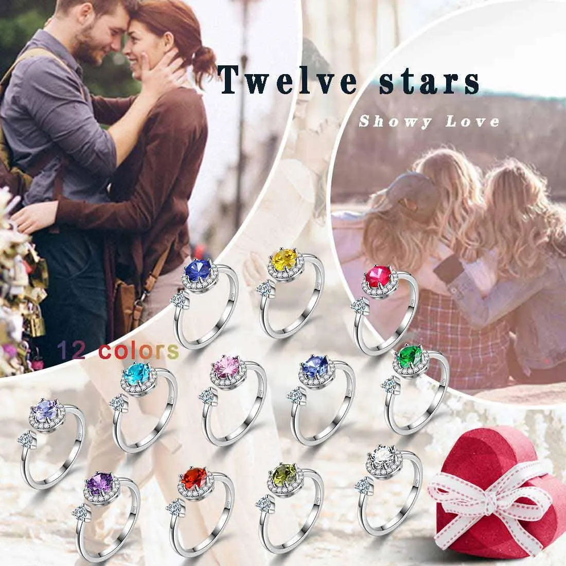 Round Birthstone August Peridot Ring Women Girls Jewelry Birthday Gift Sterling Silver