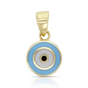 Round Enamel Evil Eye Pendant