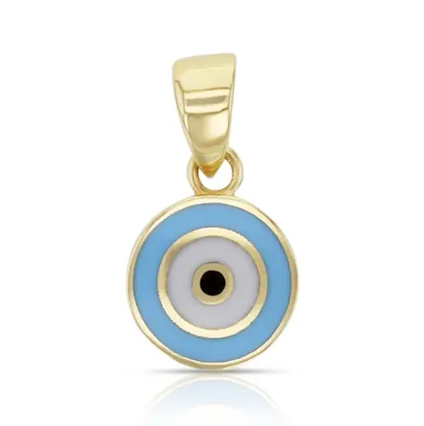 Round Enamel Evil Eye Pendant