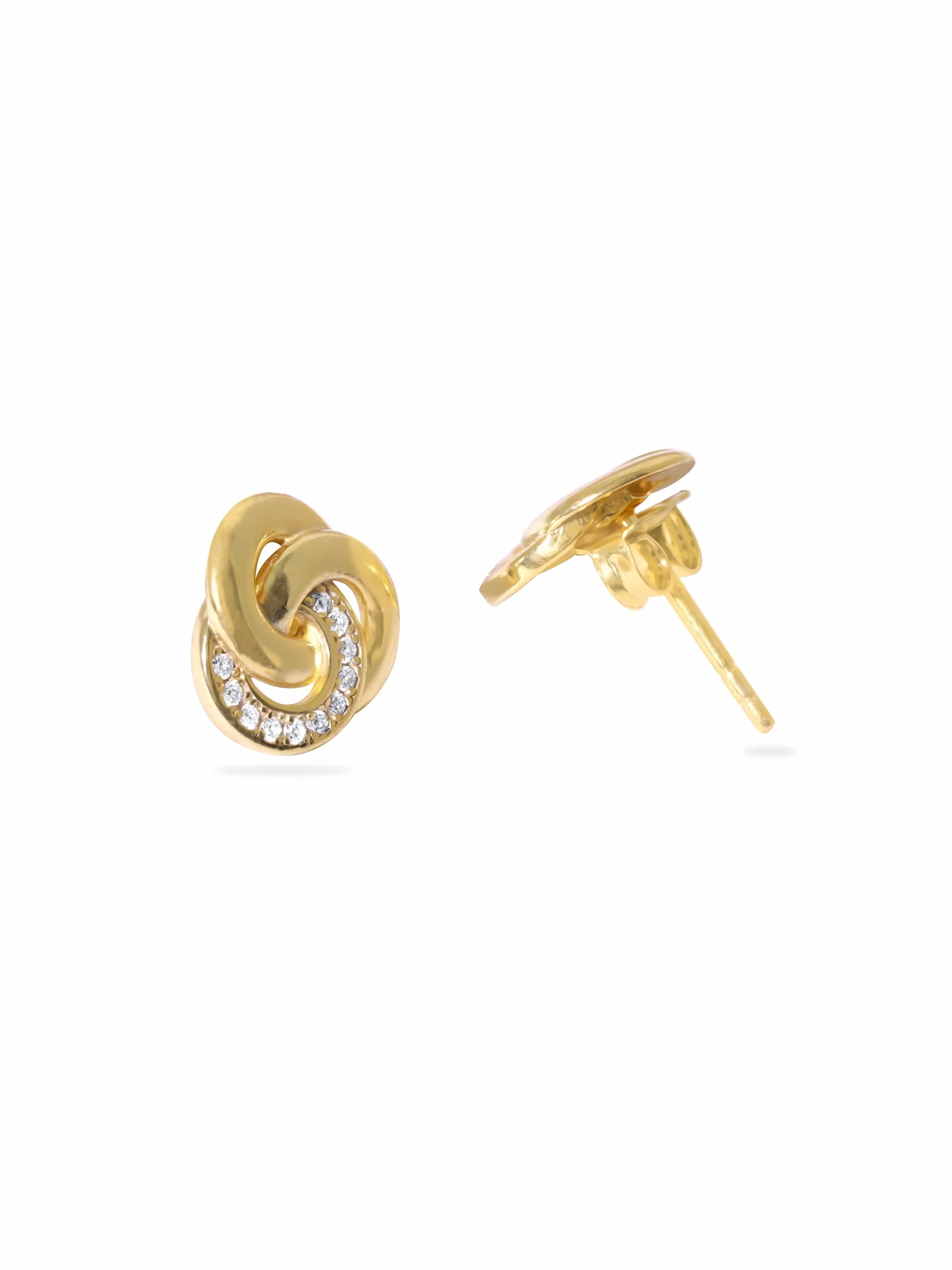 Rubans Silver 22K Gold plated 925 Sterling Silver minimal stud Earring