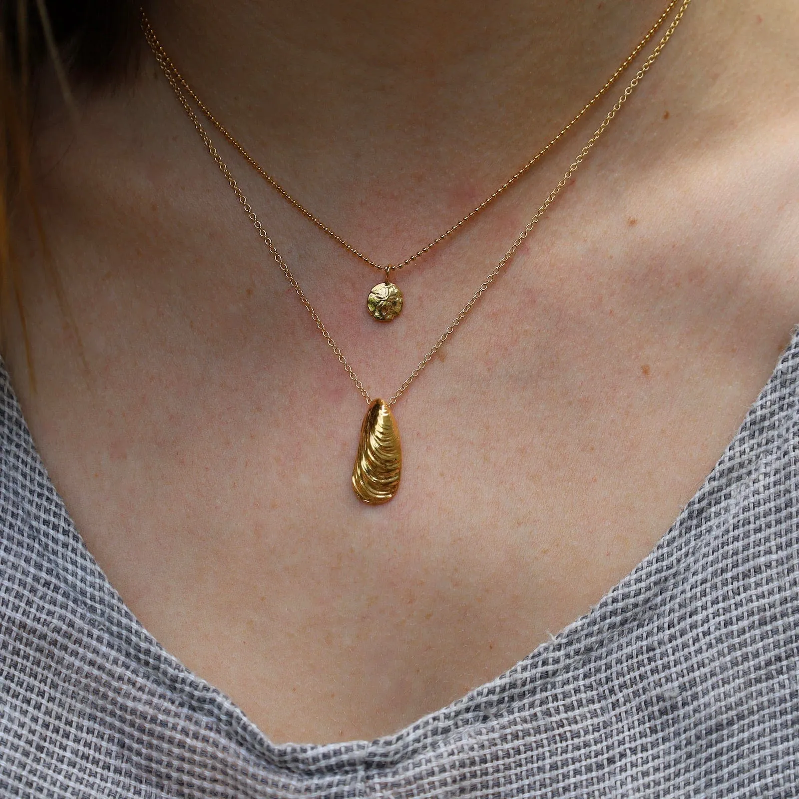 Serenity Shell Necklace in 18K Gold Vermeil
