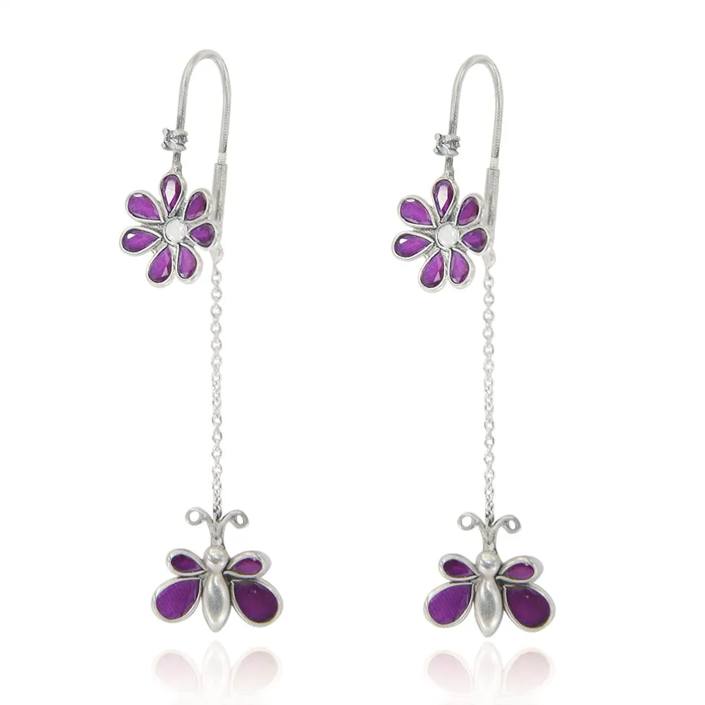 Silver Flower Butterfly Sui Dhaga