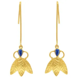 Silver Gold Plated Lapis Earring