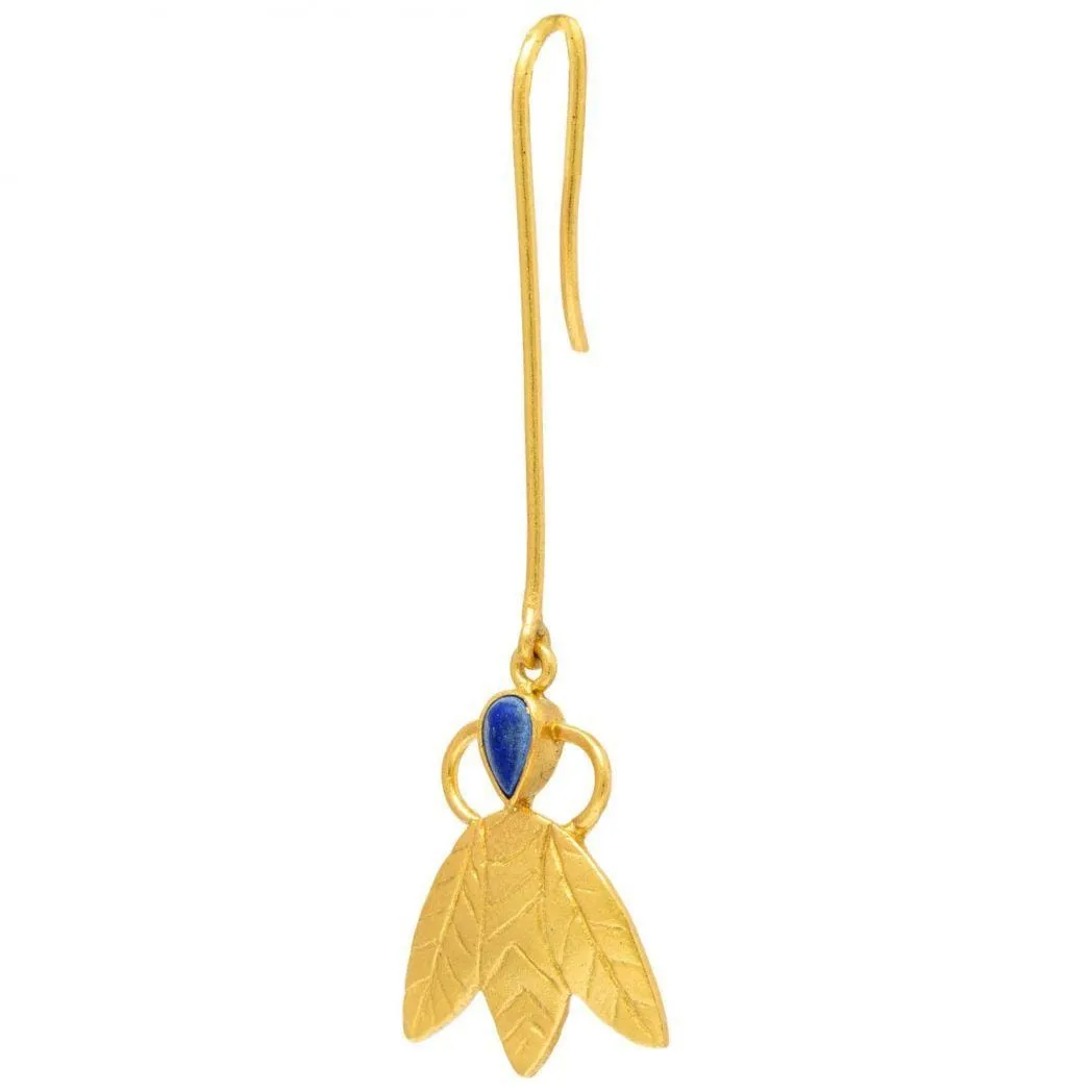 Silver Gold Plated Lapis Earring