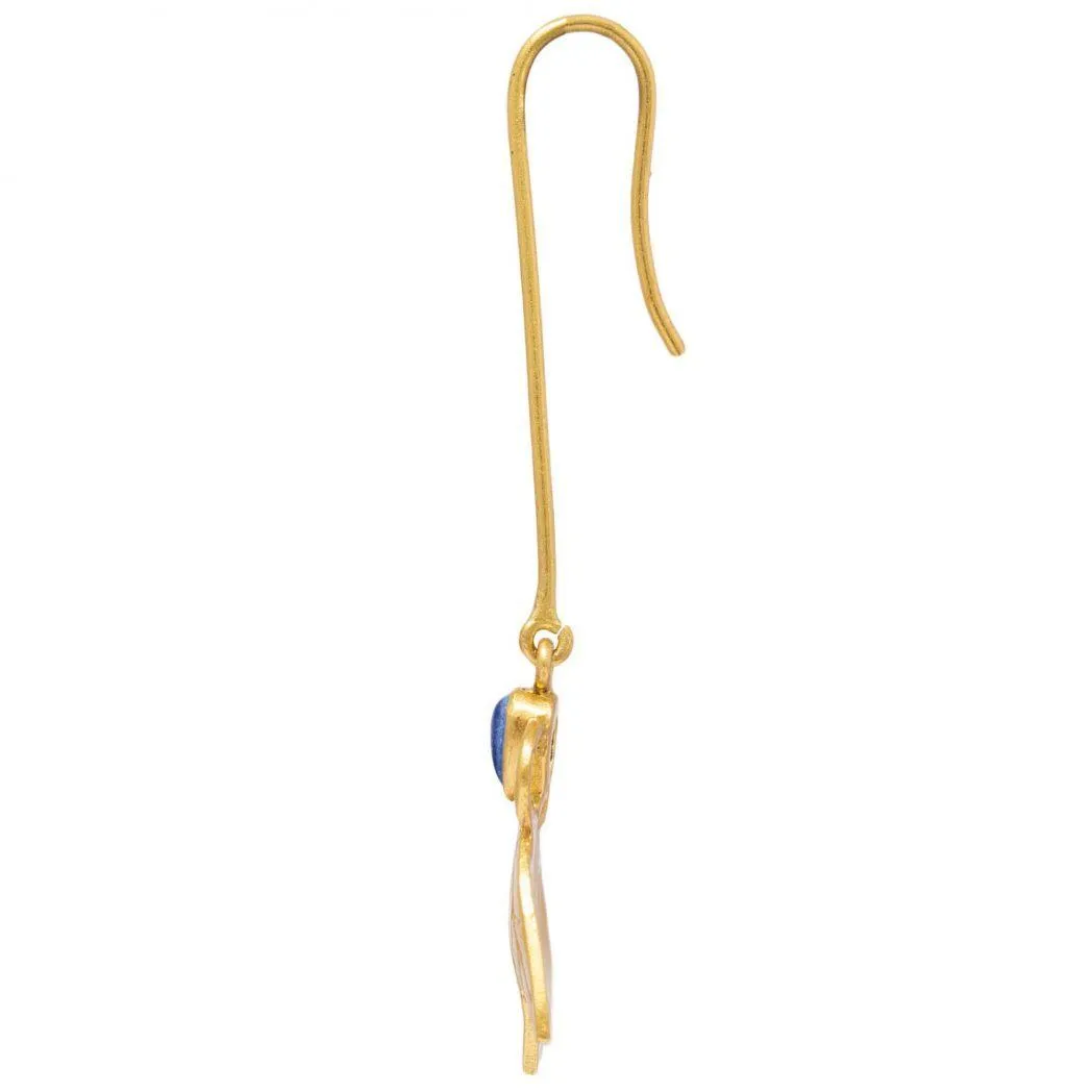 Silver Gold Plated Lapis Earring