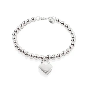 Silver Heart Lock Chain Bracelets