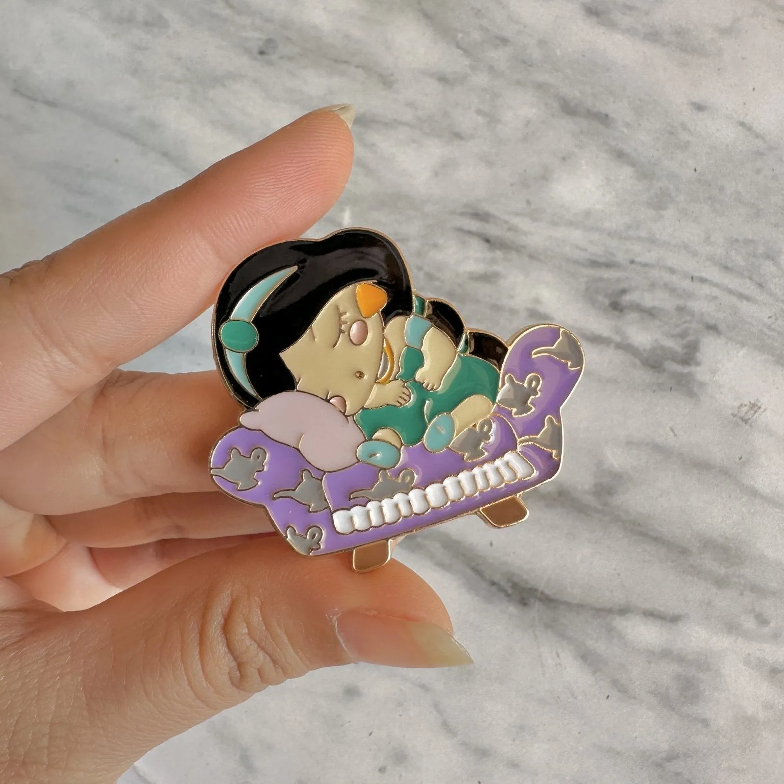 Sleeping Jasmine Brooch Enamel Pin