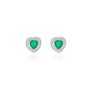 Small Emerald Heart Earrings