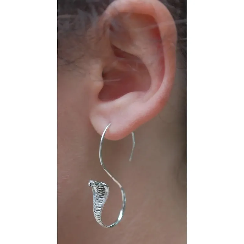 Snake Earrings in Sterling Silver