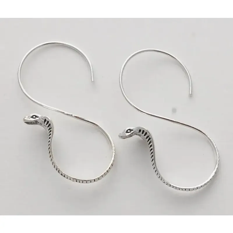 Snake Earrings in Sterling Silver