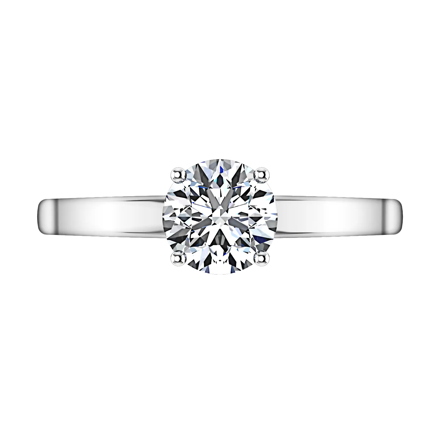 Solitaire Engagement Ring Nuovo 14K White Gold