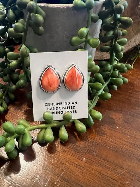 Spiny Teardrop Post Earrings
