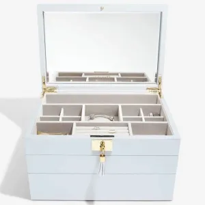 Stackers Powder Blue Leather Jewellery Box Set3 75458