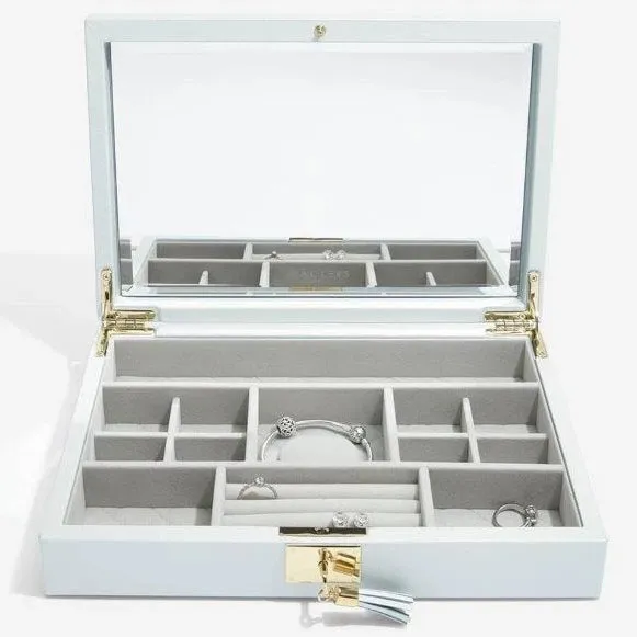 Stackers Powder Blue Leather Jewellery Box Set3 75458