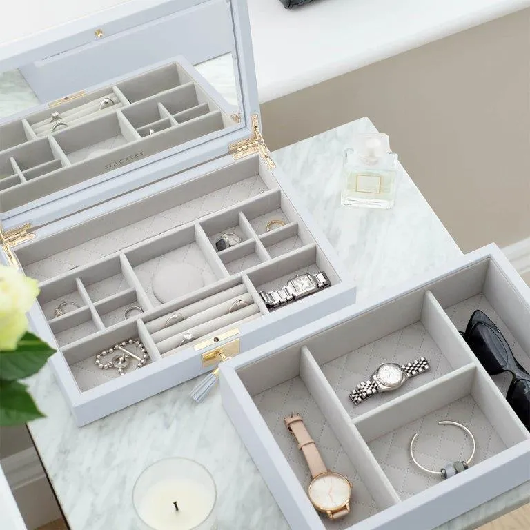 Stackers Powder Blue Leather Jewellery Box Set3 75458