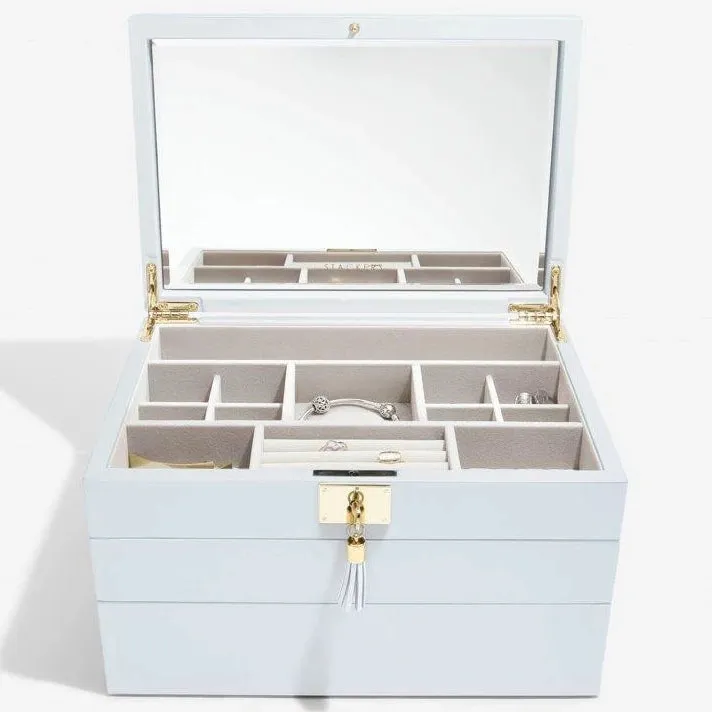 Stackers Powder Blue Leather Jewellery Box Set3 75458