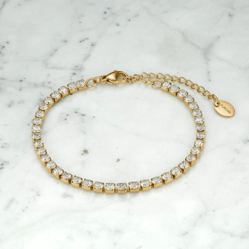 Stainless Steel Bracelet With Stones Gold Colour