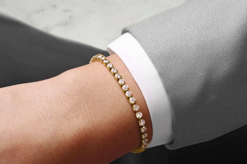 Stainless Steel Bracelet With Stones Gold Colour