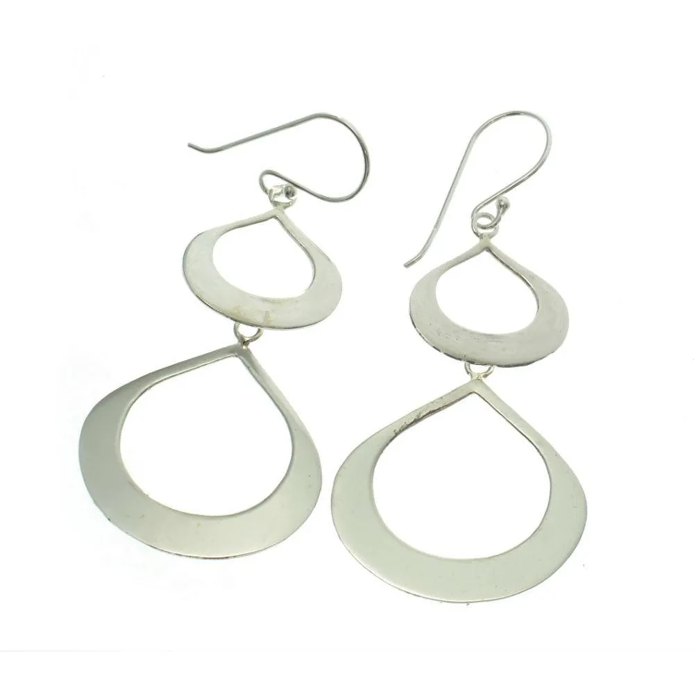 Sterling Silver Double Teardrop Earrings
