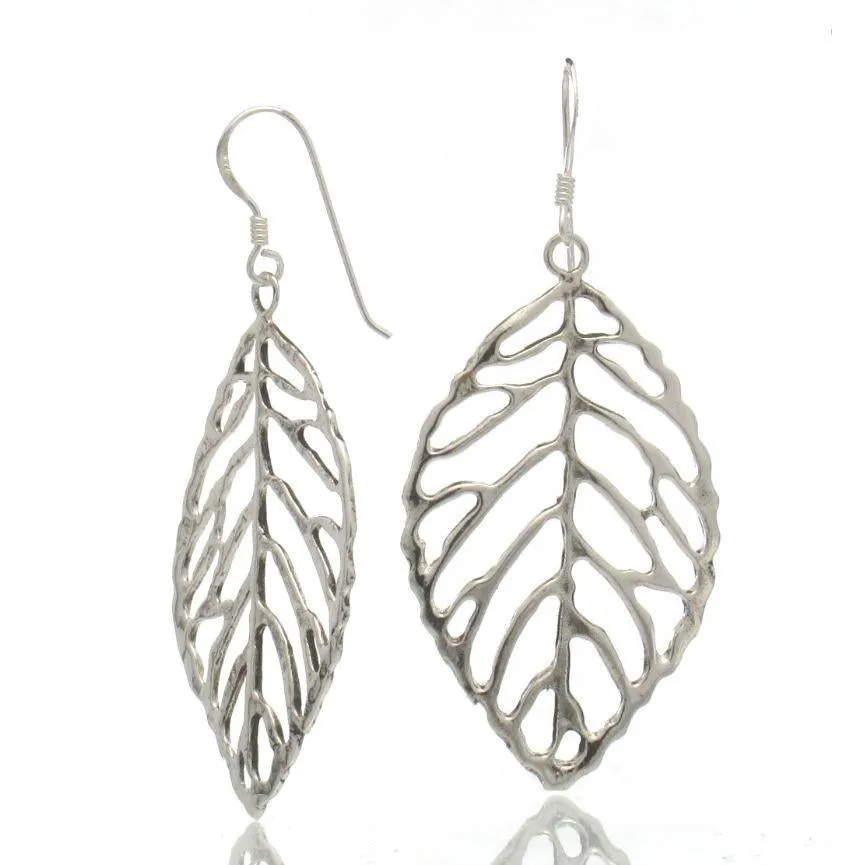 Sterling Silver Leaf Earrings