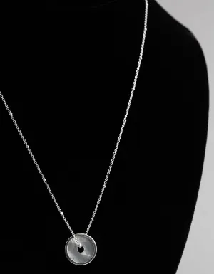 Sterling Silver Mother of Pearl Disc Satellite Chain Necklace