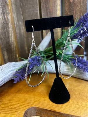 Sterling Twisted Wire Teardrop Hook Earrings