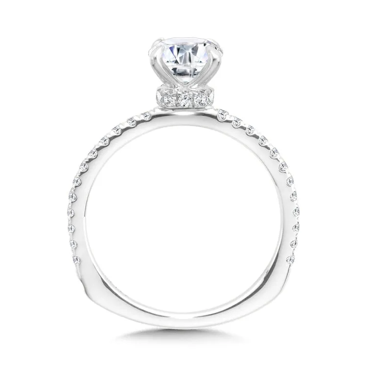 Straight Diamond Collar Engagement Ring