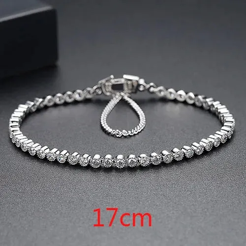 Tennis Bracelet Round Clear CZ Beads