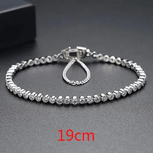 Tennis Bracelet Round Clear CZ Beads
