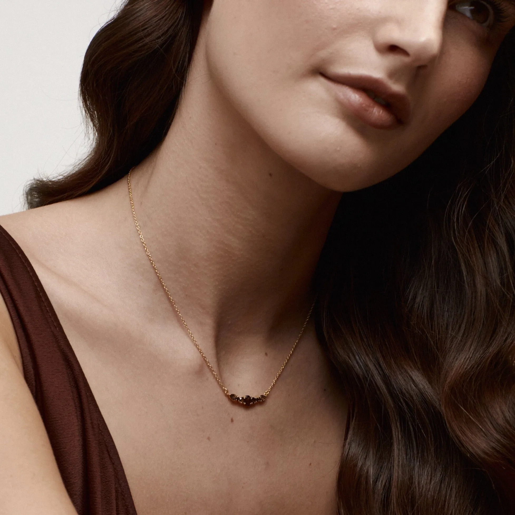 Theia / Necklace / Smokey Quartz   Gold
