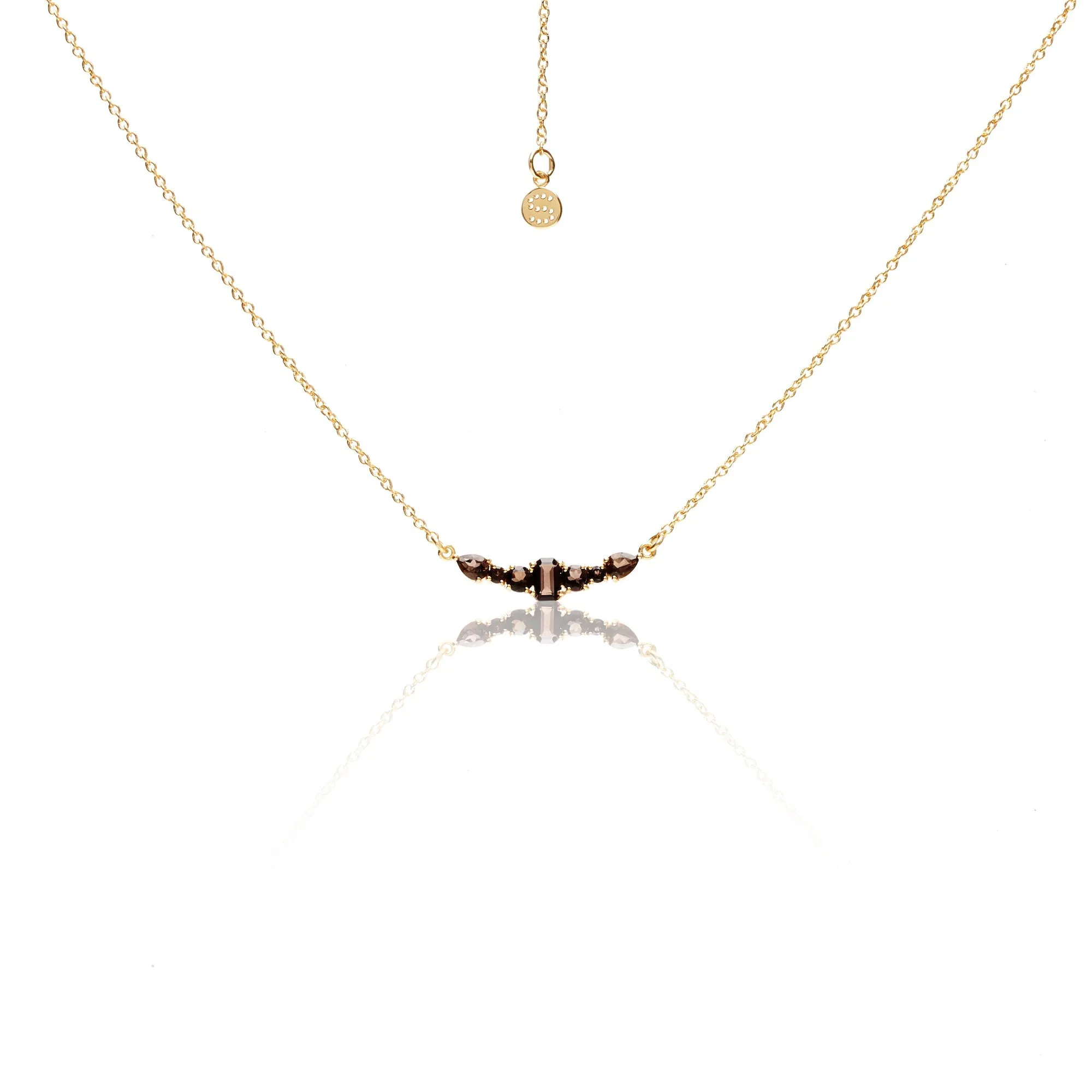 Theia / Necklace / Smokey Quartz   Gold