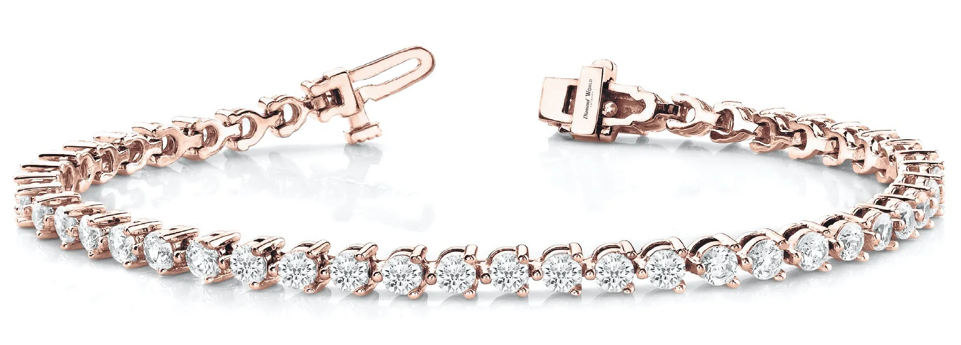 Three Prong Brilliant cut Diamonds Bracelet