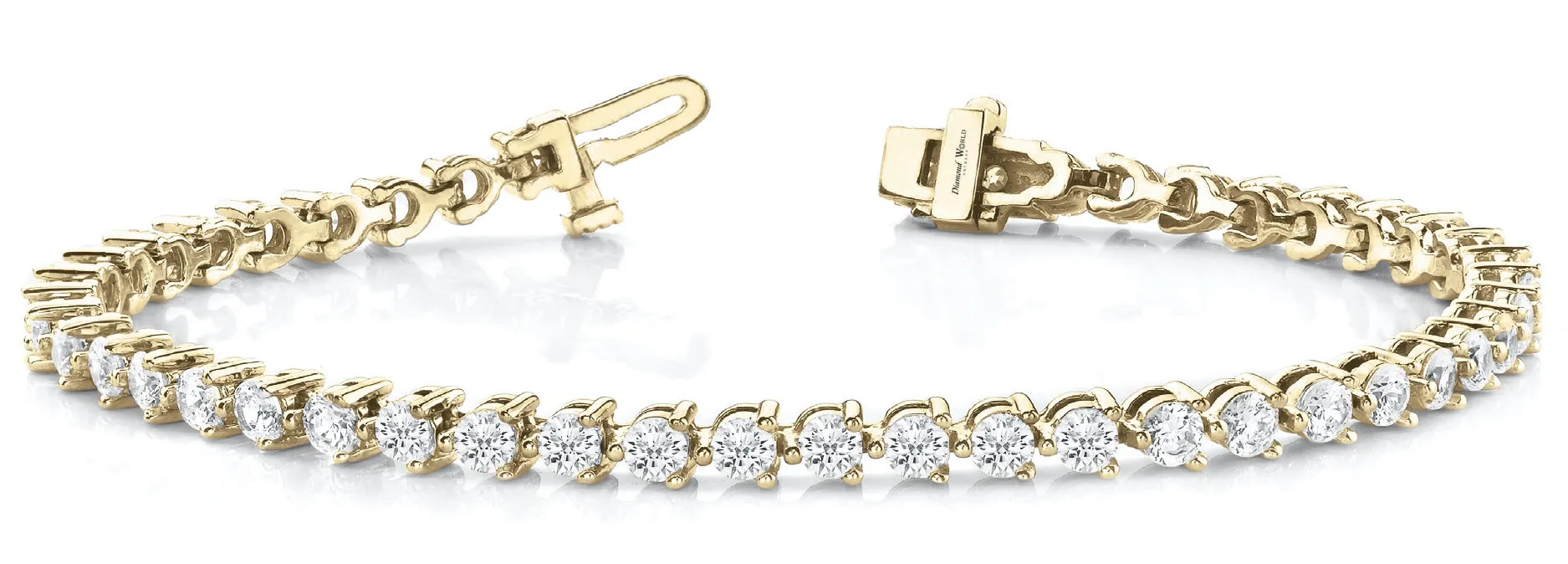 Three Prong Brilliant cut Diamonds Bracelet