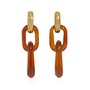 Tiffany & Co. gold and carnelian pendant earrings