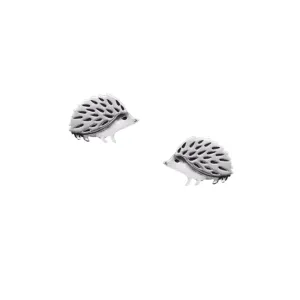 Tiny Stud Earrings: Silver Hedgehogs