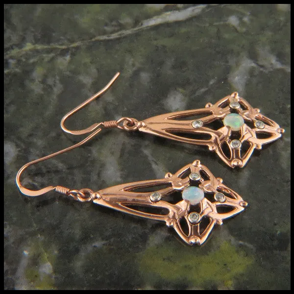 Trinity Star Set with Opals and Diamonds
