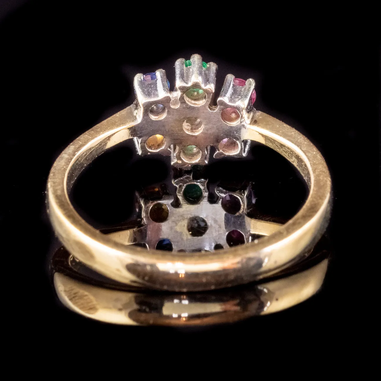 Vintage Gemstone Dearest Cluster Ring 18ct Gold