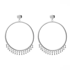 Waterfall Circle Earrings in Sterling Silver