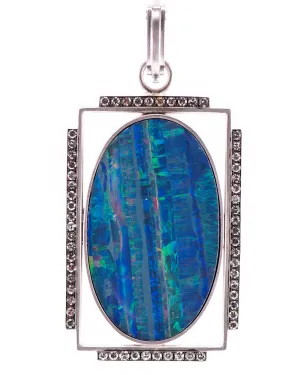 White Gold Opal and Diamond Renee Pendant