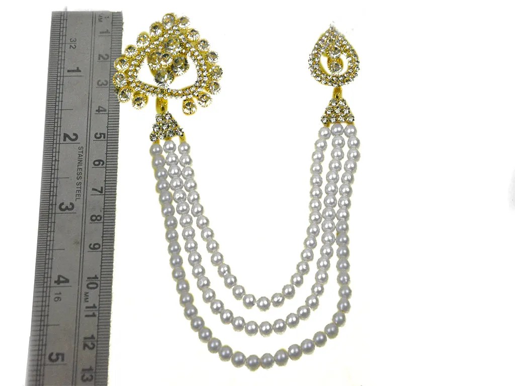 White Golden Designer Brooch