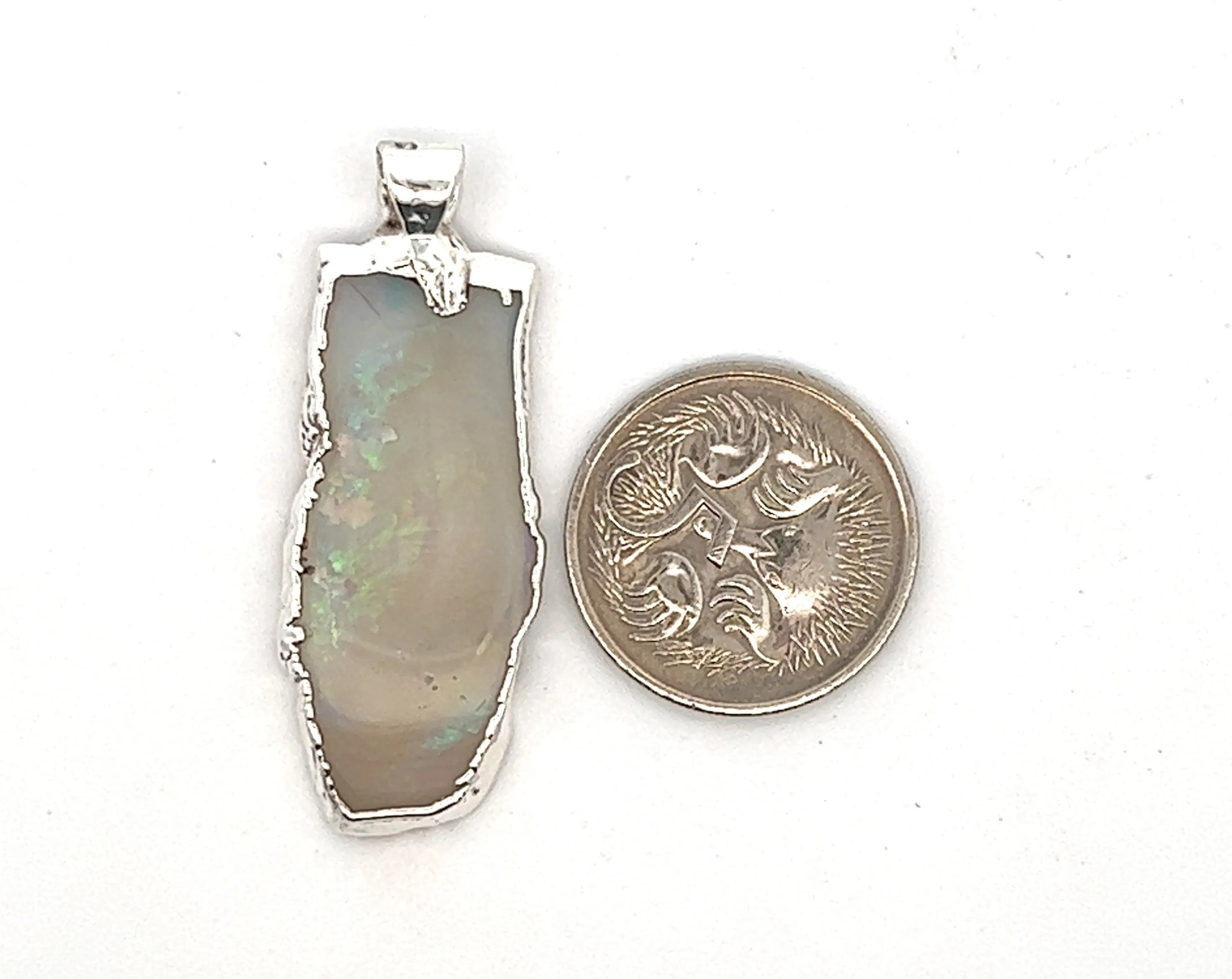 White Opal Sterling Silver Pendant