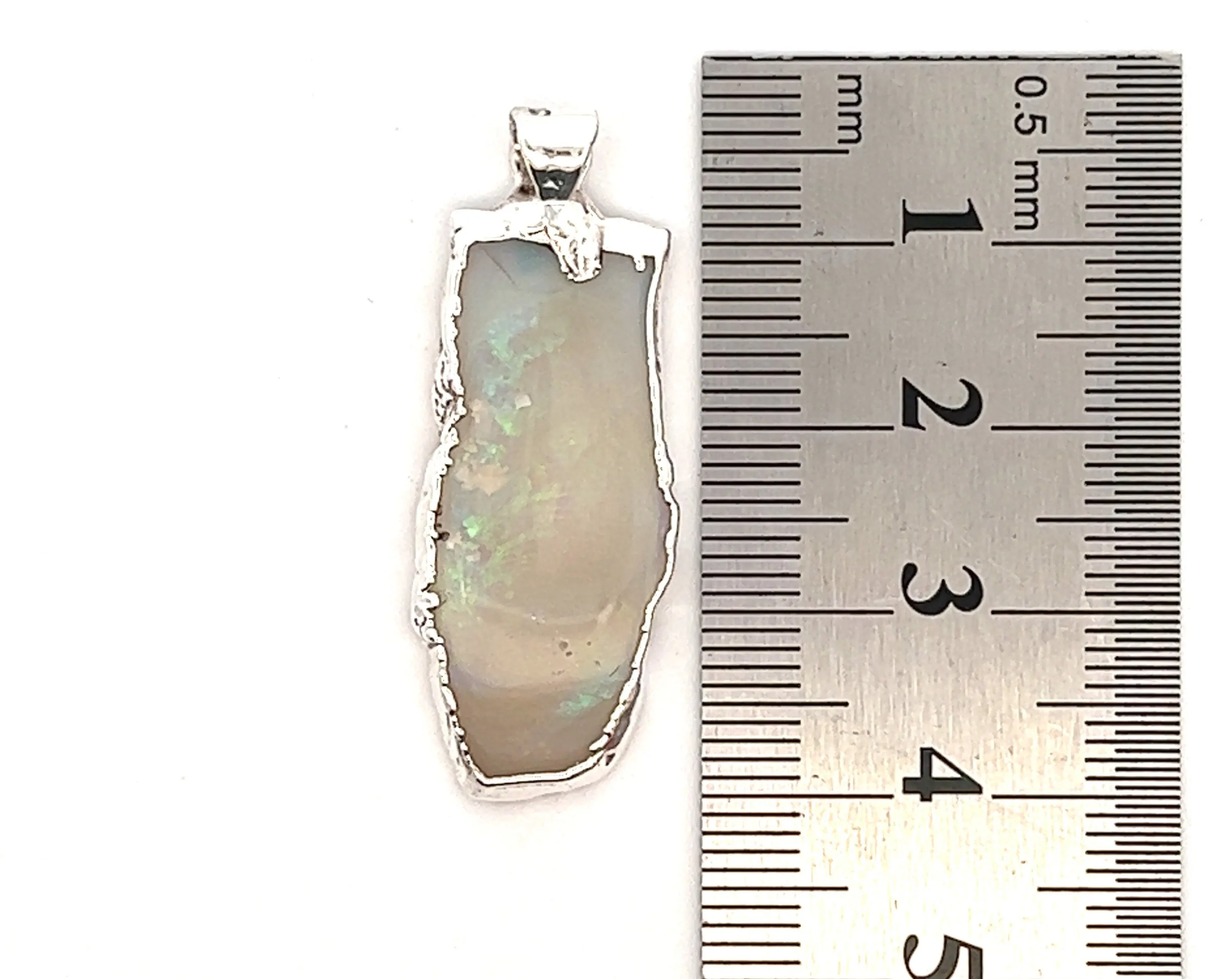 White Opal Sterling Silver Pendant