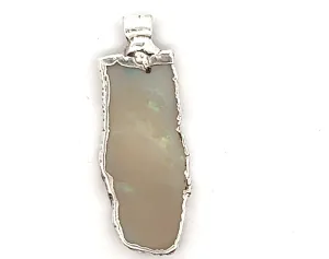 White Opal Sterling Silver Pendant