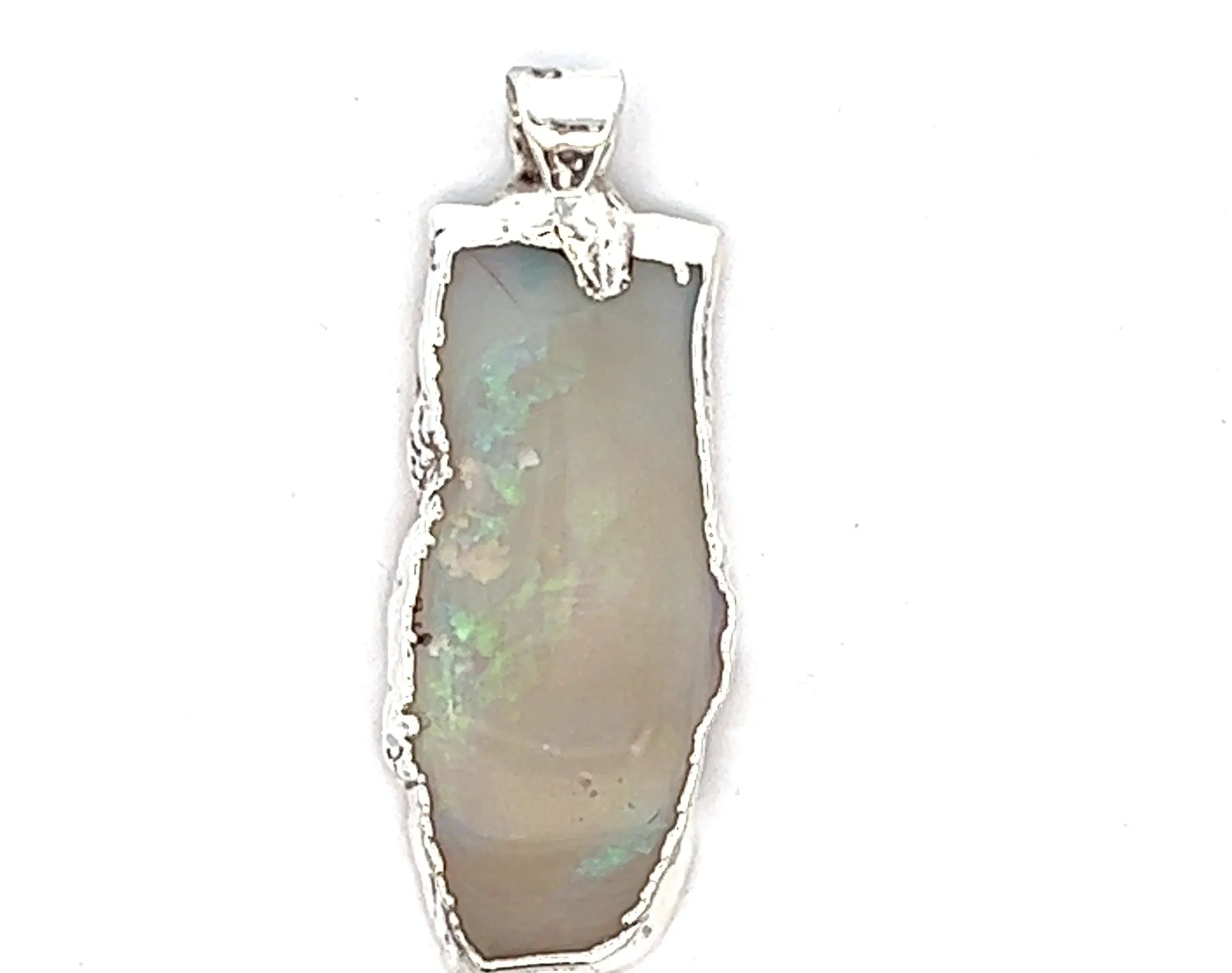 White Opal Sterling Silver Pendant