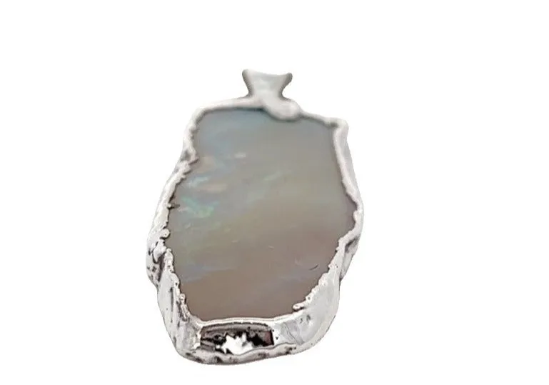 White Opal Sterling Silver Pendant