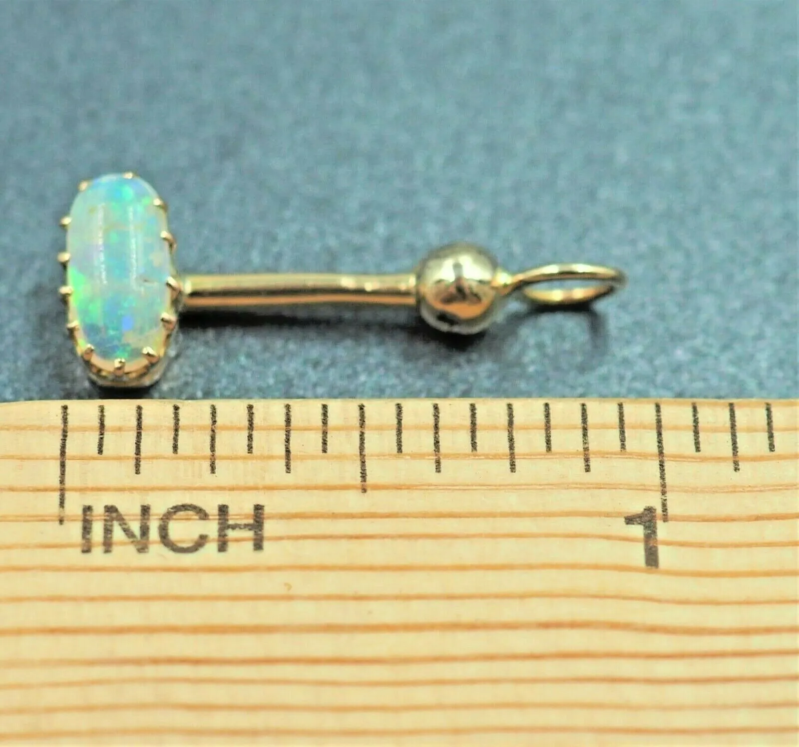 Woman's Handmade Semi Crystal Opal Pendant 18ct Yellow Gold Fine Jewellery
