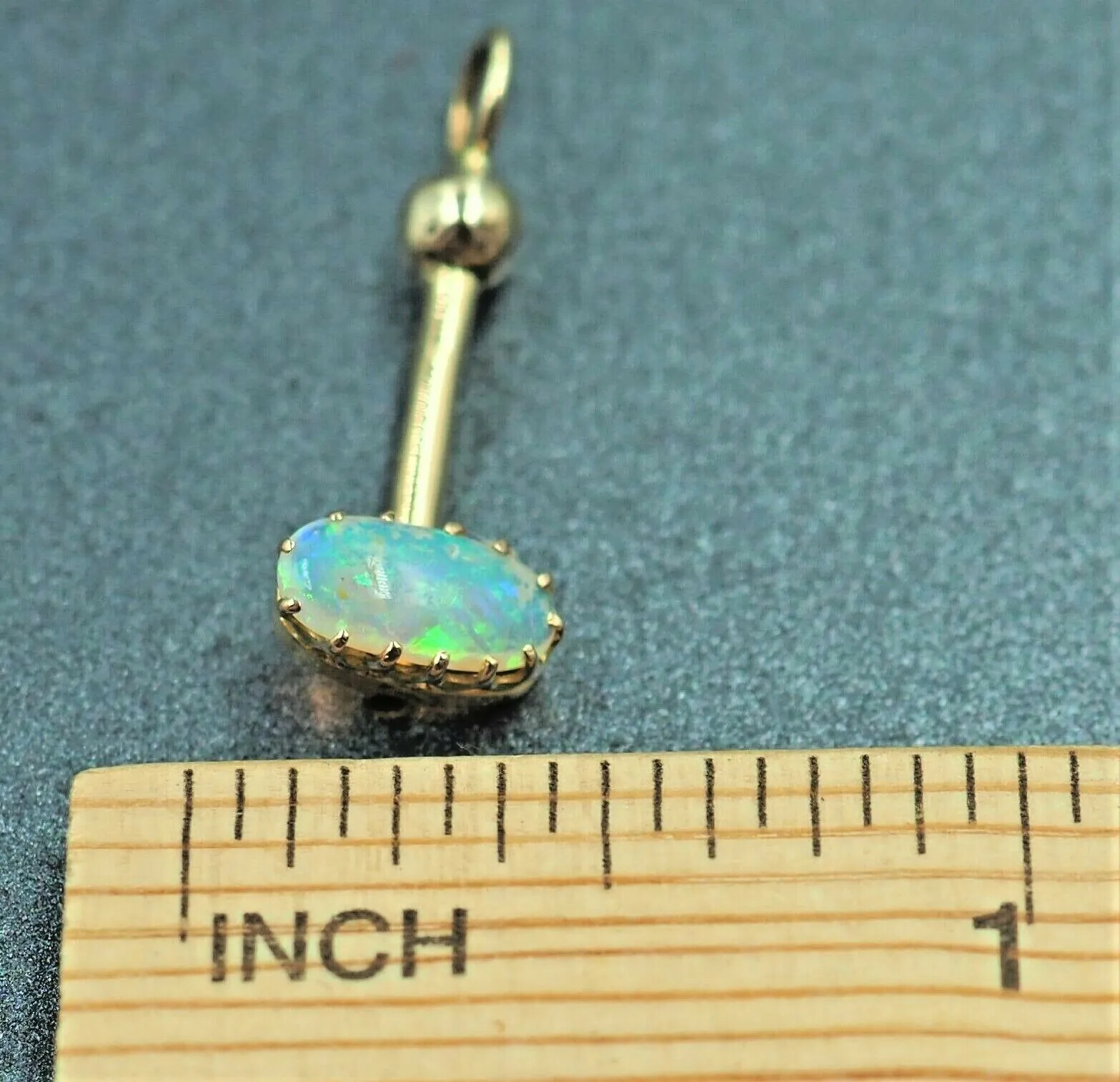Woman's Handmade Semi Crystal Opal Pendant 18ct Yellow Gold Fine Jewellery