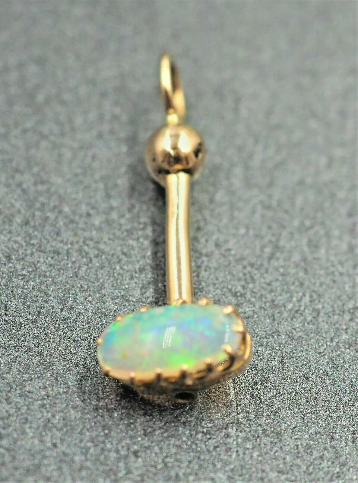 Woman's Handmade Semi Crystal Opal Pendant 18ct Yellow Gold Fine Jewellery