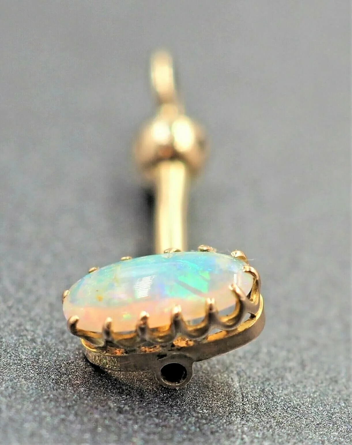 Woman's Handmade Semi Crystal Opal Pendant 18ct Yellow Gold Fine Jewellery