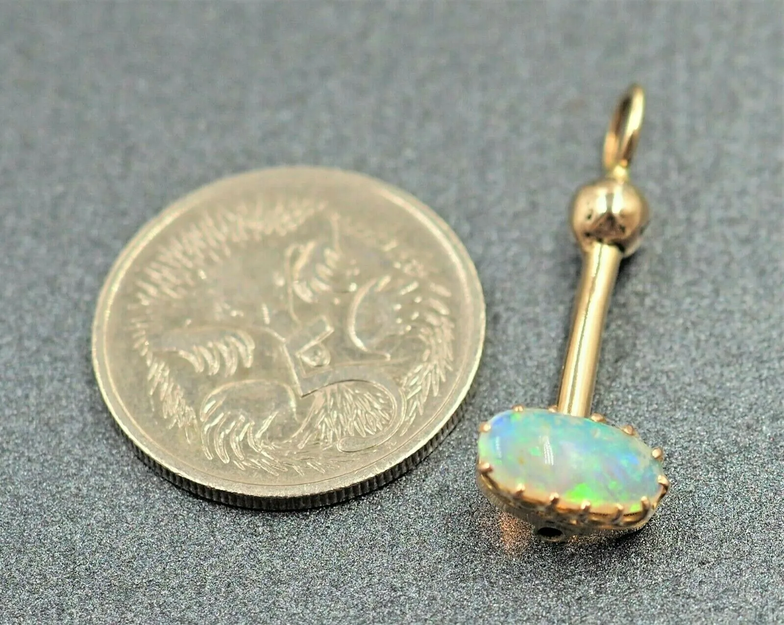 Woman's Handmade Semi Crystal Opal Pendant 18ct Yellow Gold Fine Jewellery